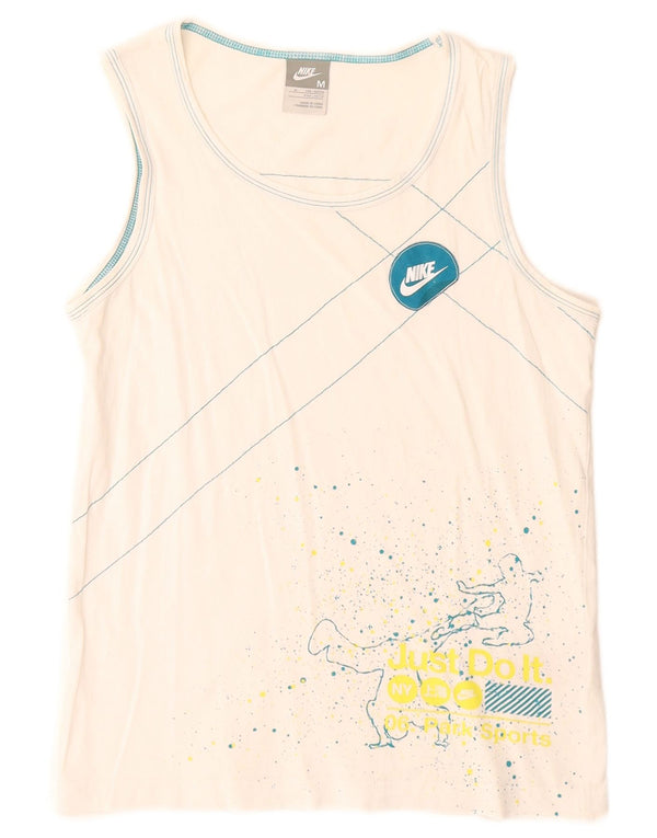Nike drenge grafisk vest top 10-11 år medium hvid polyester