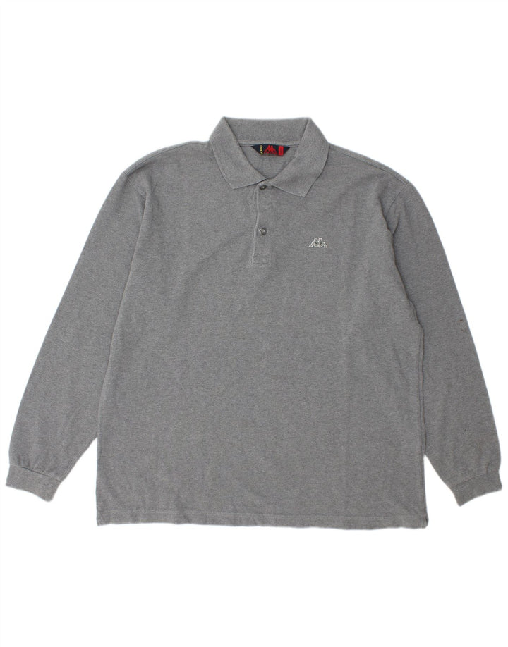 Kappa Langærmet Polo Shirt til mænd Stor grå bomuld