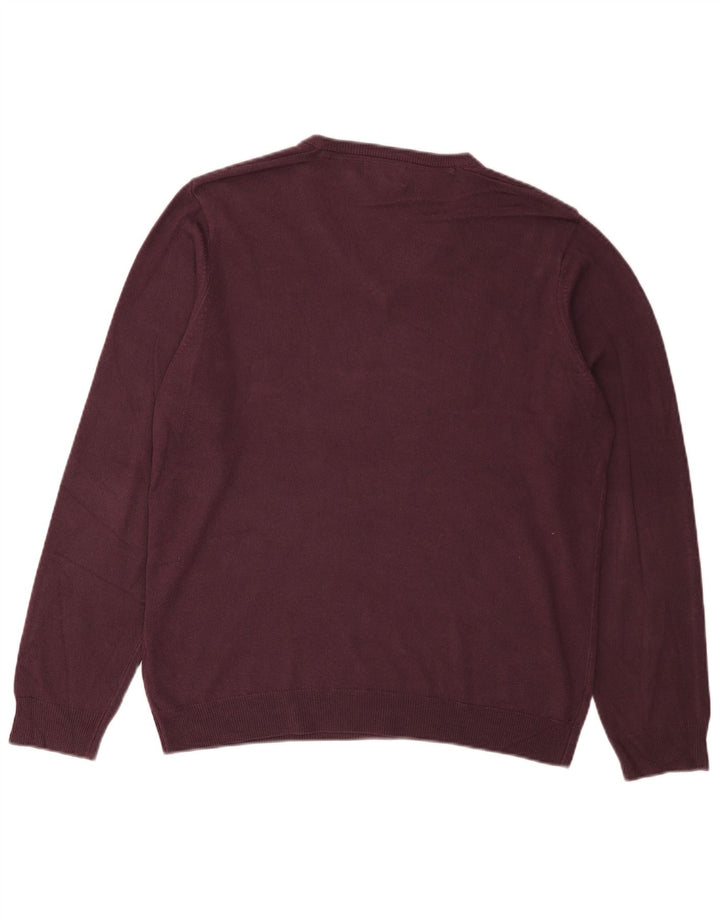 Marks & Spencer Herre Regular Fit V-hals sweater Stor lilla akryl