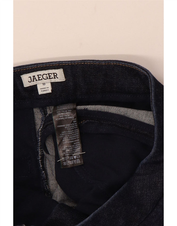 Jaeger lige jeans til kvinder UK 10 Small W26 L29 Marineblå bomuld