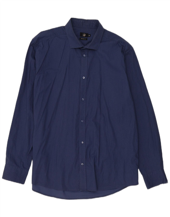 Dacks herre Regular Fit skjorte 2XL marineblå geometrisk bomuld