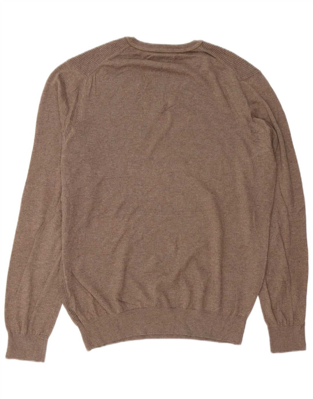 Massimo Dutti Herre V-hals sweater Stor brun bomuld