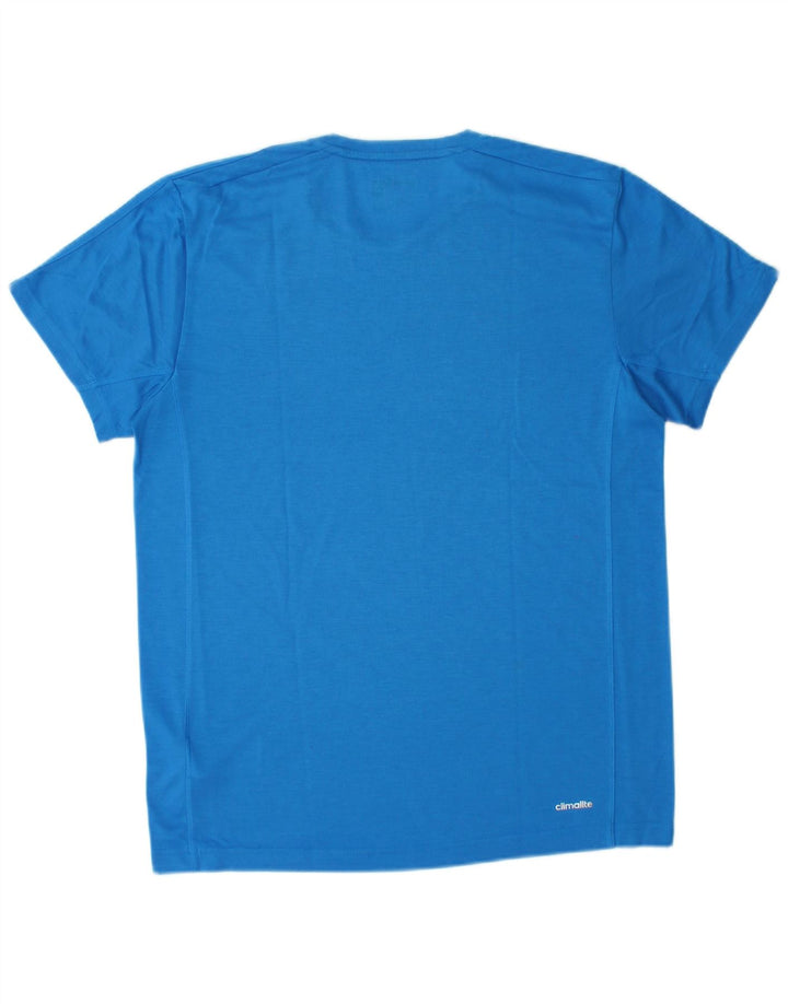 ADIDAS Mens Climalite T-Shirt Top Medium Blue Polyester