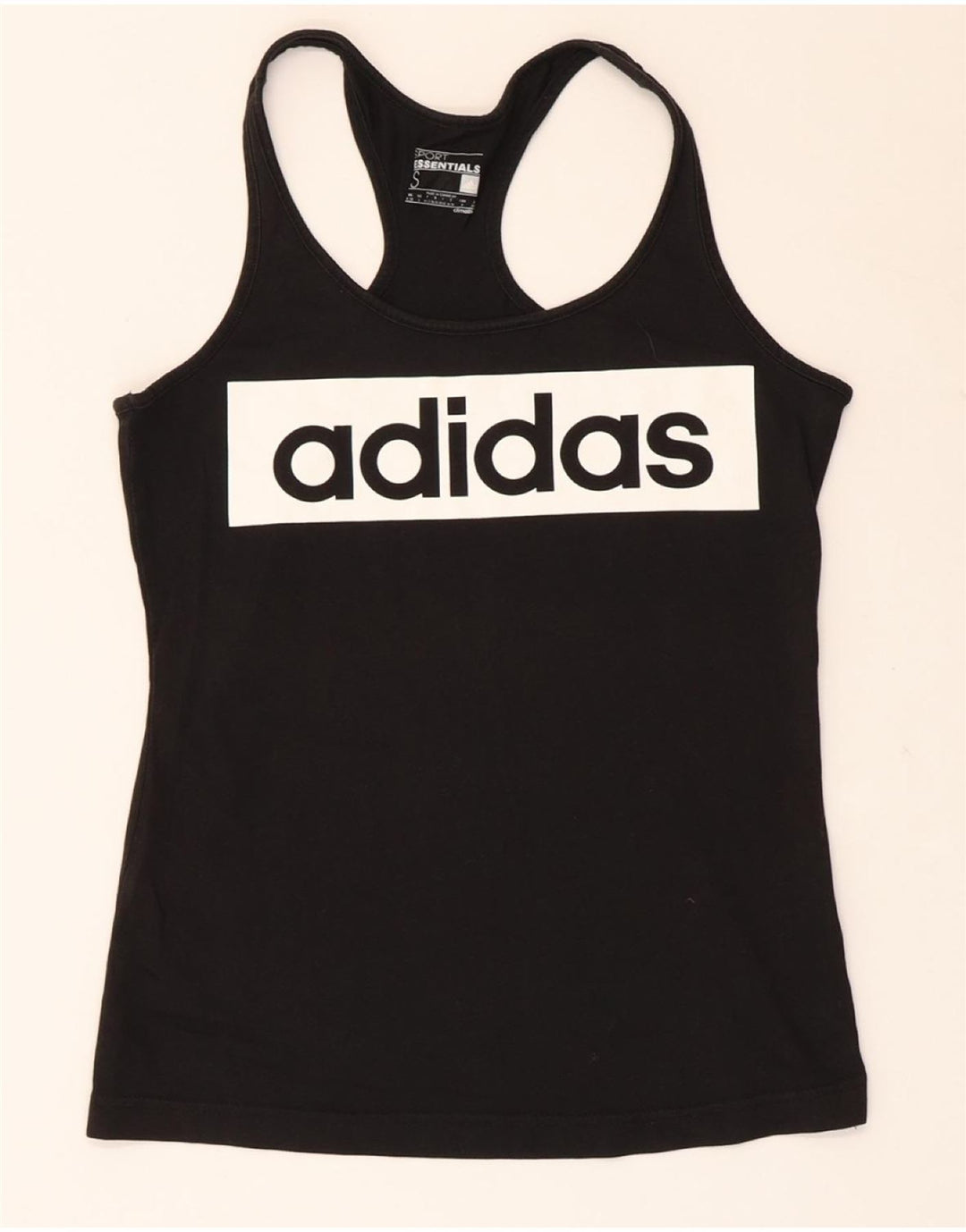 ADIDAS Dame Climalite Grafisk Vest Top UK 8/10 Small Black