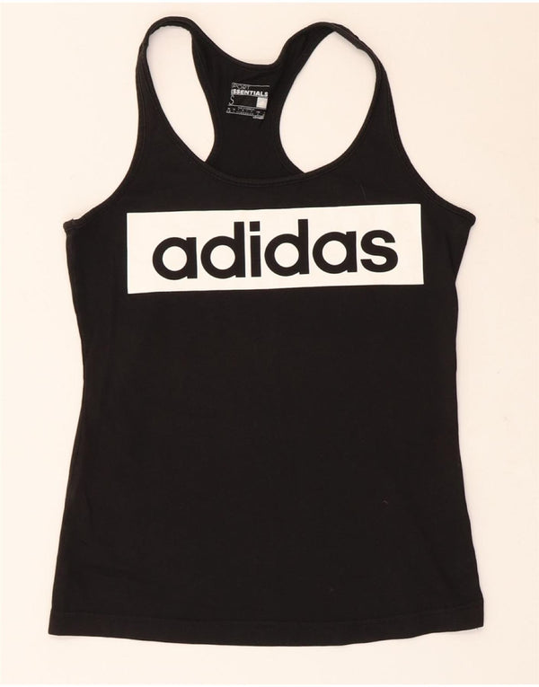 ADIDAS Dame Climalite Grafisk Vest Top UK 8/10 Small Black