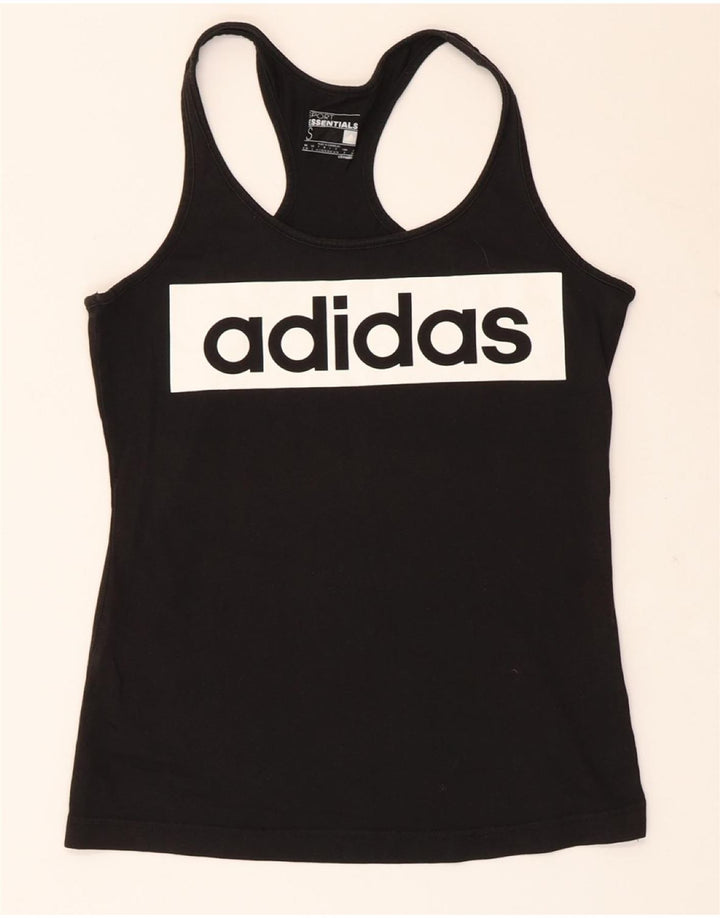 ADIDAS Dame Climalite Grafisk Vest Top UK 8/10 Small Black