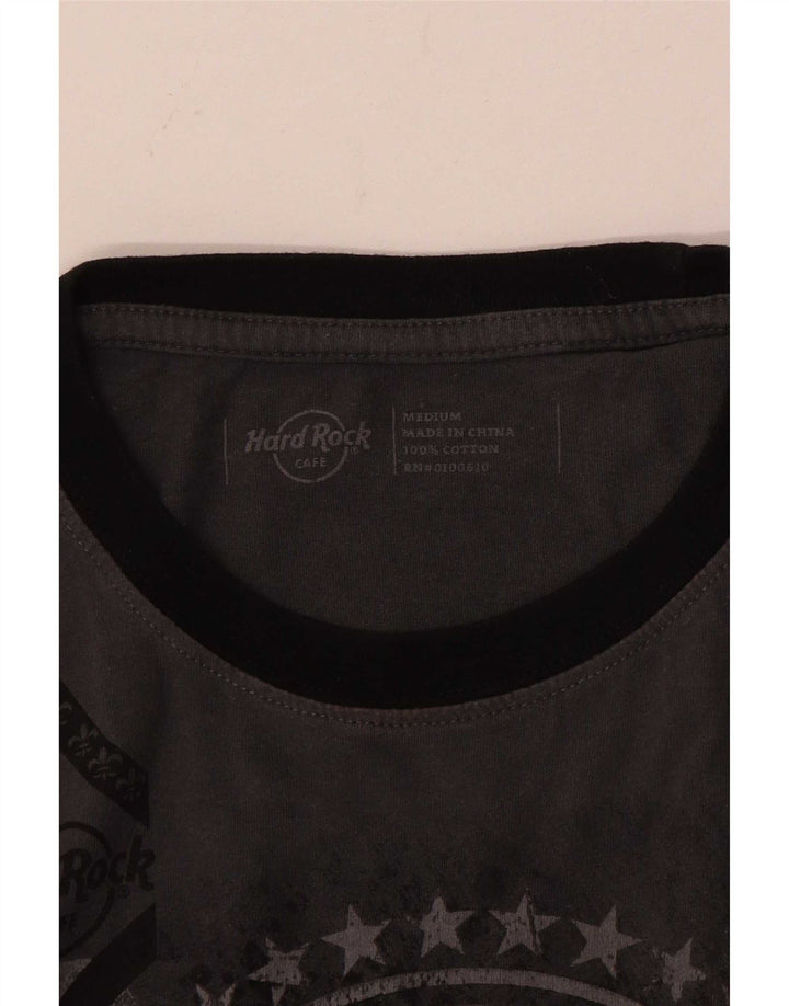 Hard Rock Cafe Herre Chicago Grafisk T-Shirt Top Mellemgrå Bomuld