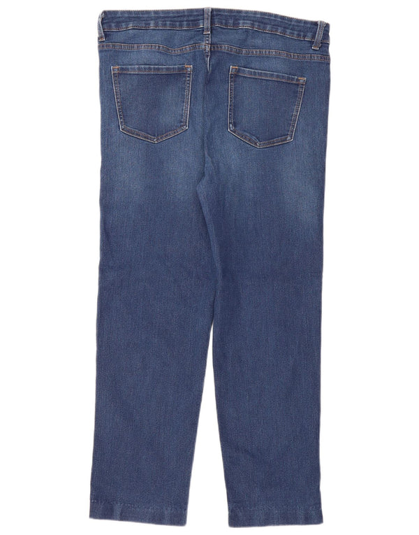 Marks & Spencer Dame Straight Jeans UK 16 Large W36 L26 Navy Blue Bomuld