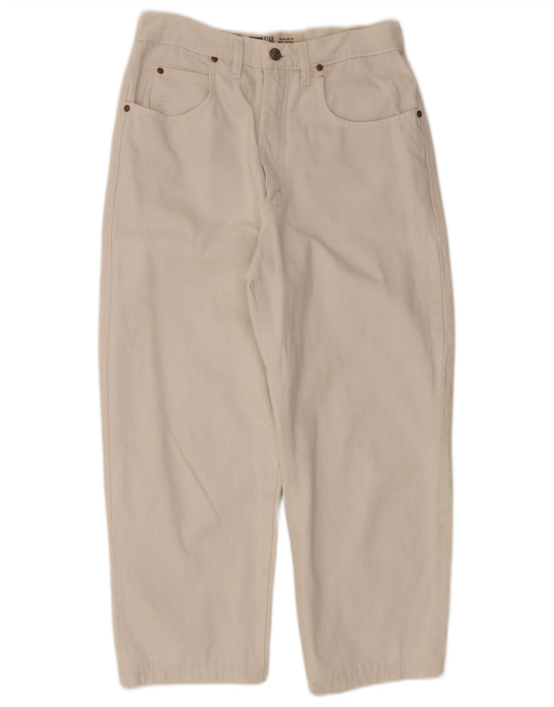 Lee Mens Riders Cropped Jeans W33 L24 Hvid Bomuld