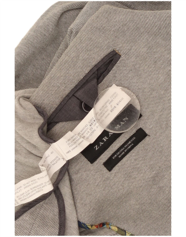 Zara Herre 2-knaps blazerjakke EU 56 XL Grå Polyester