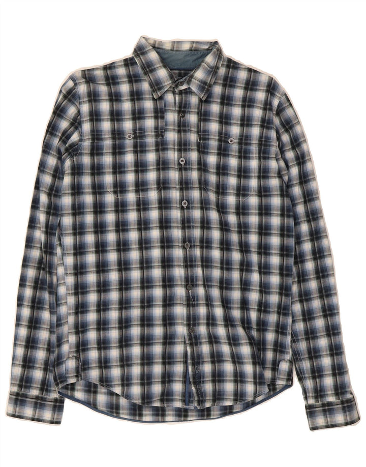 CALVIN KLEIN JEANS Mens Regular Fit Flannel Shirt Medium Navy Blue Check Vintage Calvin Klein Jeans and Second-Hand Calvin Klein Jeans from Messina Hembry 