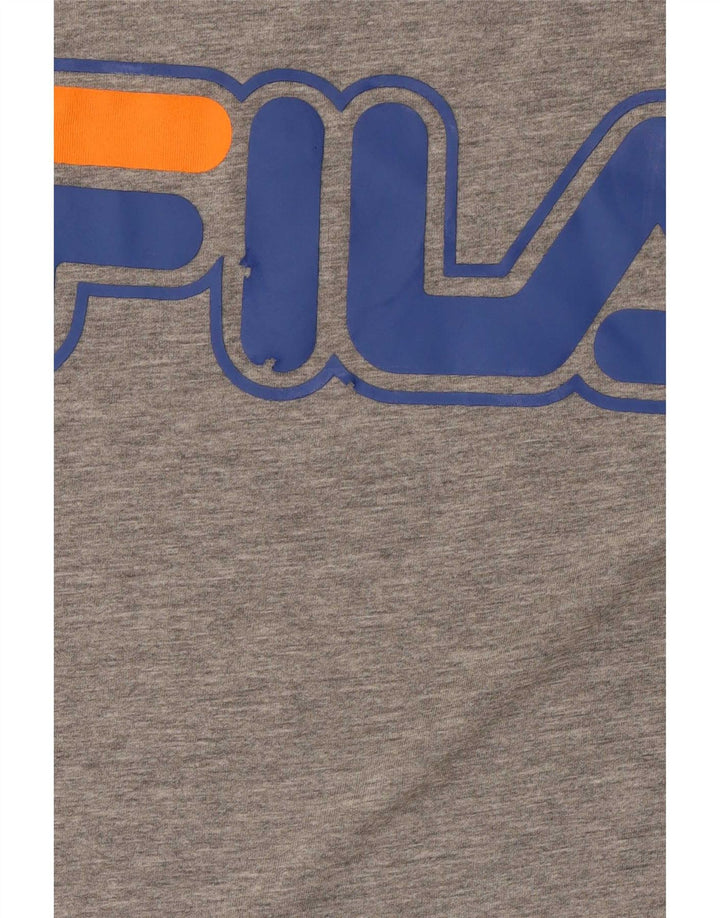 Fila Herre grafisk T-shirt Top Medium Grey Flecked Bomuld