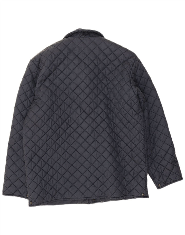 Fila Herre quiltet jakke UK 38 Mellem marineblå polyamid