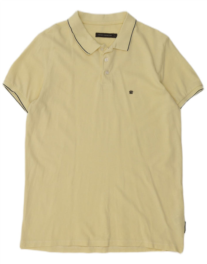 French Connection Herre poloshirt Stor gulstribet bomuld