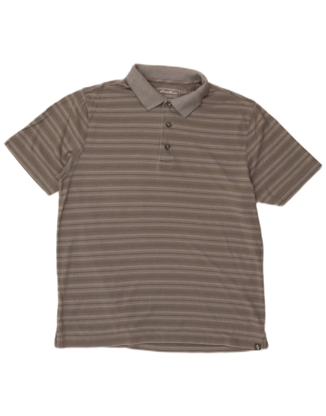 EDDIE BAUER Poloshirt til mænd mellemgrå stribet bomuld