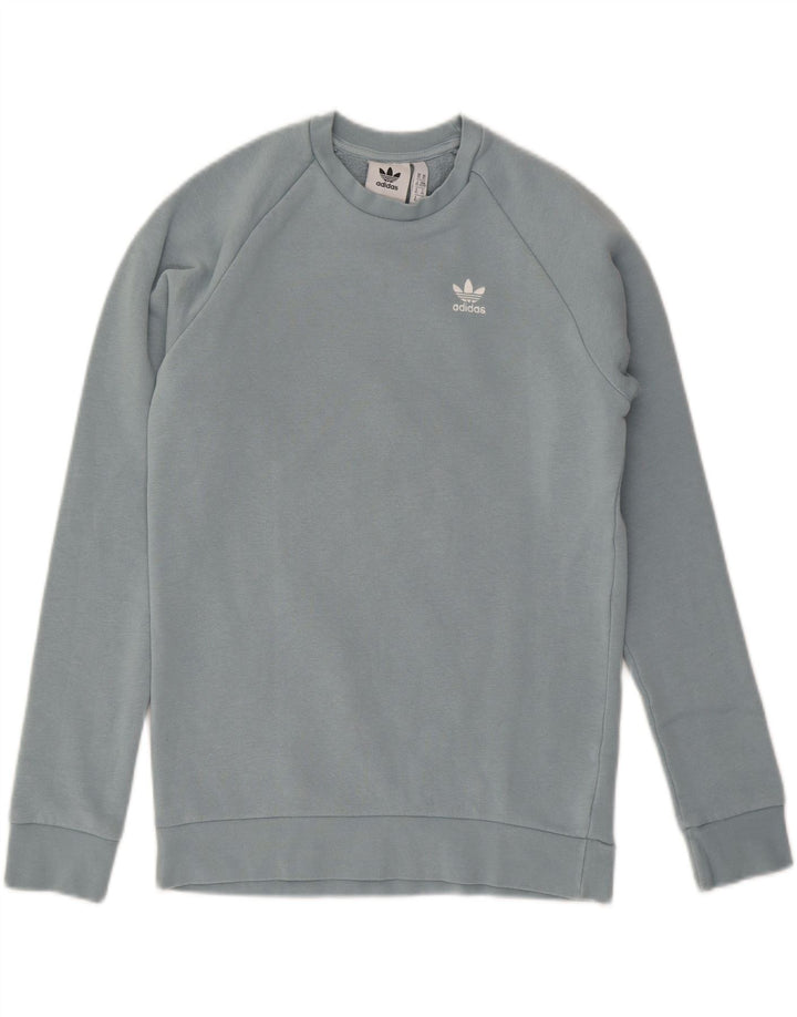 ADIDAS Mens Sweatshirt Jumper XS Blue Cotton Vintage Adidas and Second-Hand Adidas from Messina Hembry 