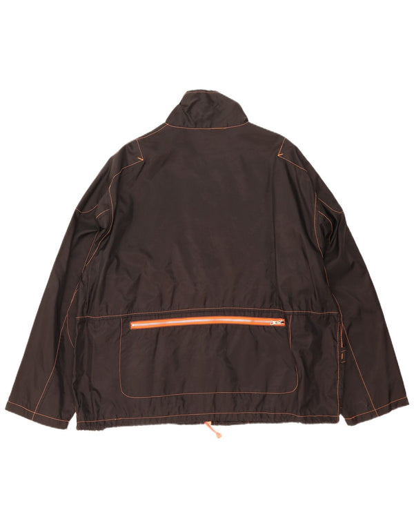 Vintage Regnjakke til mænd UK 42 XL Sort Colourblock Nylon