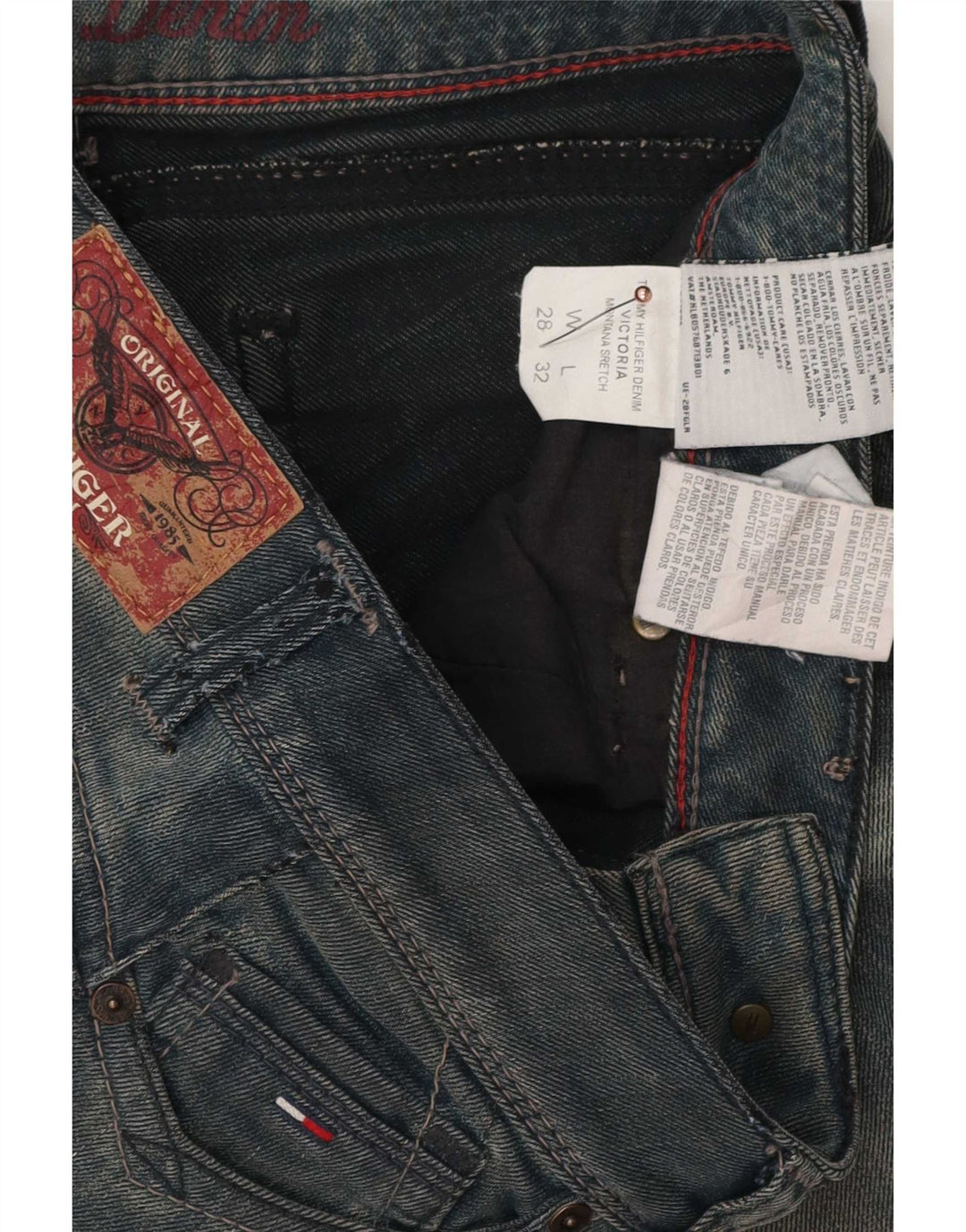 Tommy Hilfiger Dame Slim Jeans W28 L32 Blå Bomuld
