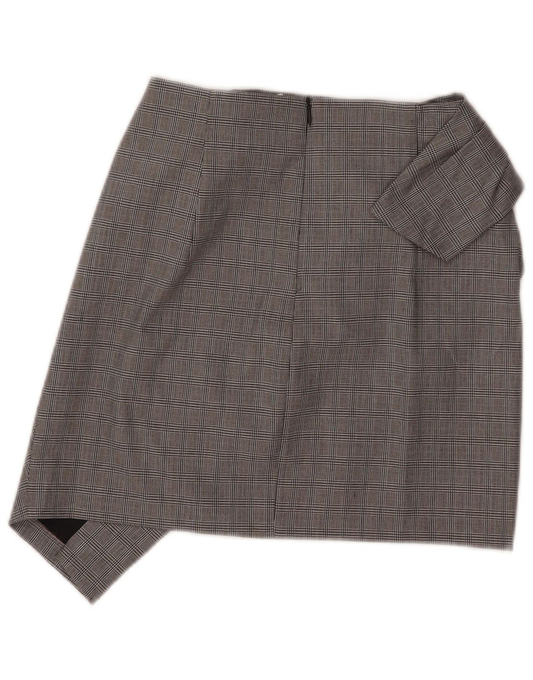 Zara Dame Asymmetrisk nederdel XS W26 Grå ternet polyamid