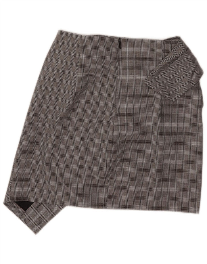 Zara Dame Asymmetrisk nederdel XS W26 Grå ternet polyamid