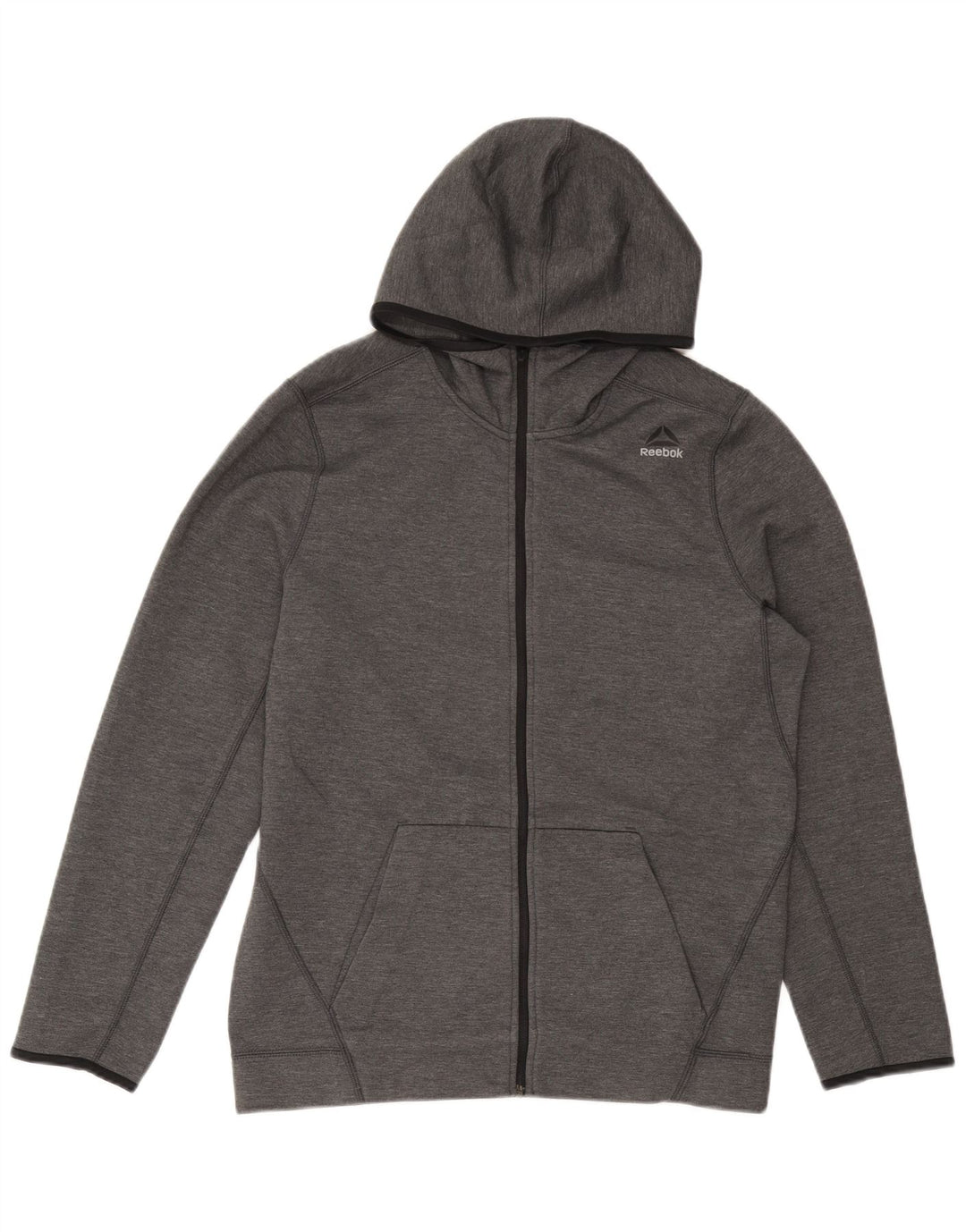 REEBOK Hættetrøje med lynlås til mænd mellemgrå polyester
