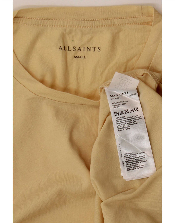 All Saints Herre T-Shirt Top Lille Gul Bomuld