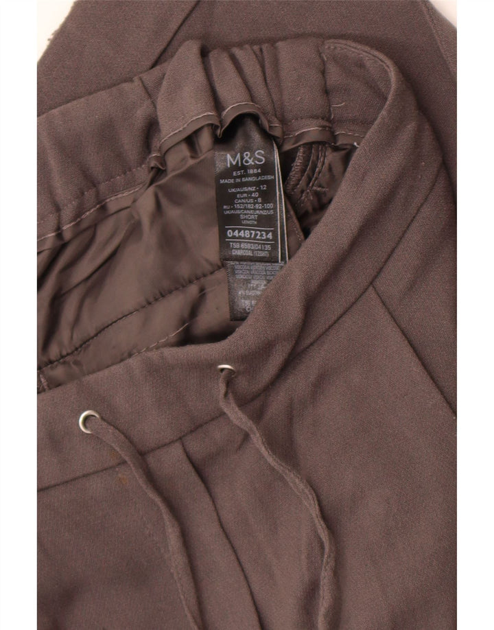 Marks & Spencer Dame Cropped Trousers UK 12 Medium W30 L25 Grå Polyester