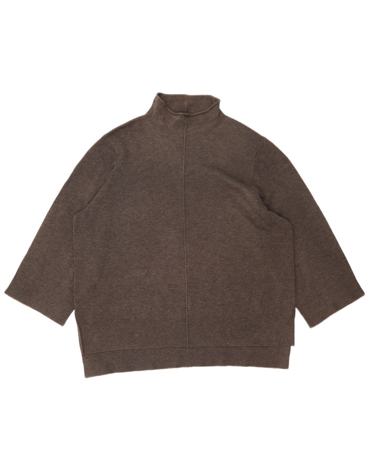 French Connection Dame Turtle Neck Jumper Sweater UK 18 XL Grå