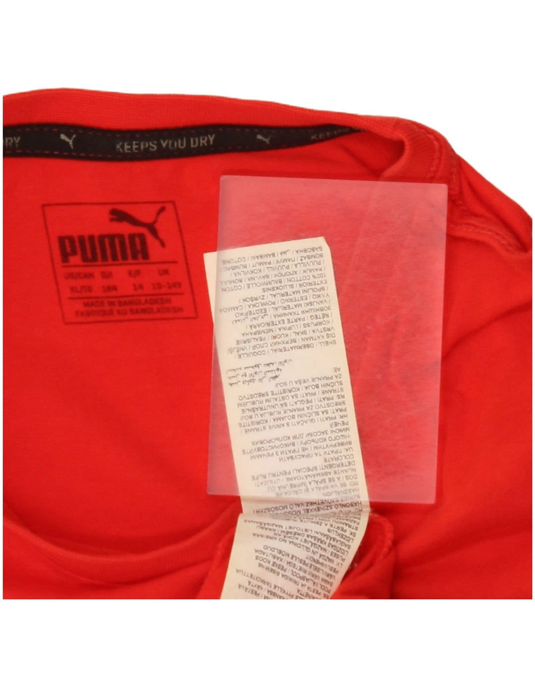 PUMA drenge grafisk t-shirt top 13-14 år rød bomuld