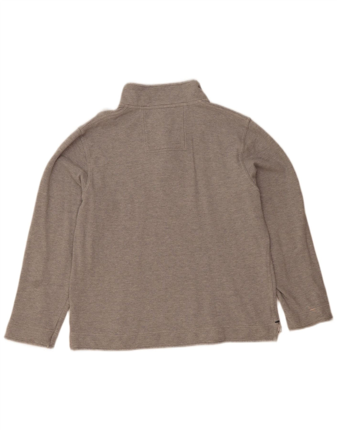 Besætningstøj Herre Zip Neck Sweatshirt Jumper Stor Grå Bomuld