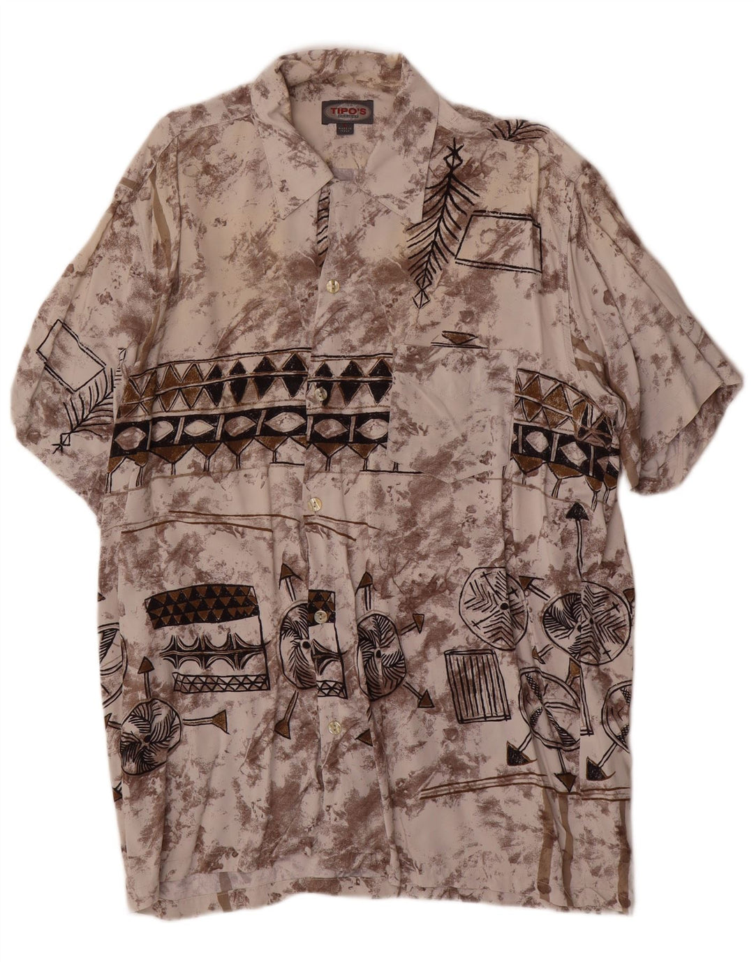 Tipo' S Herre abstrakt mønster kortærmet skjorte stor flerfarvet