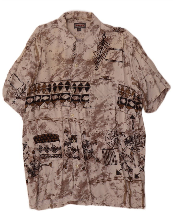 Tipo' S Herre abstrakt mønster kortærmet skjorte stor flerfarvet