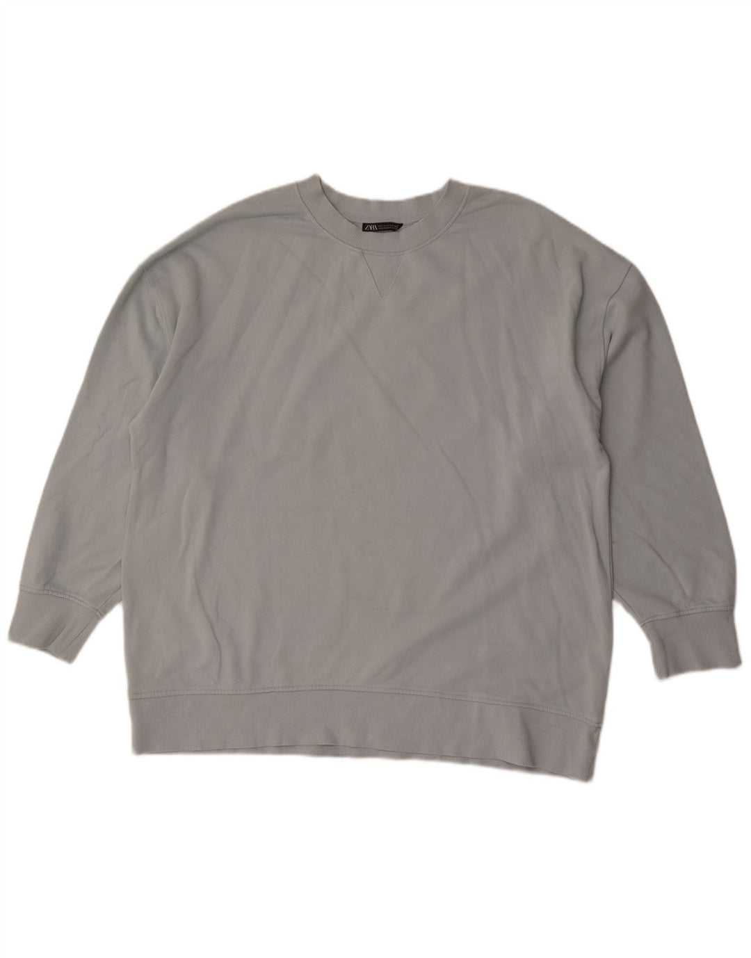 Zara Herre Sweatshirt Jumper Stor Blå Bomuld