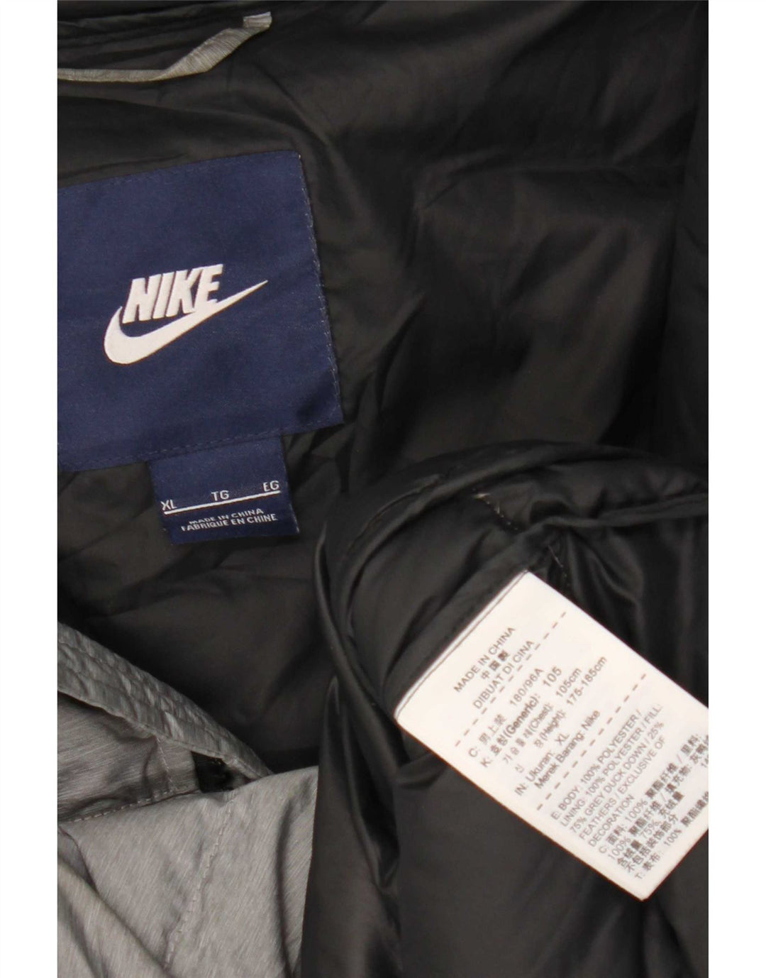 Nike polstret hættejakke til kvinder UK 18 XL Grå polyester