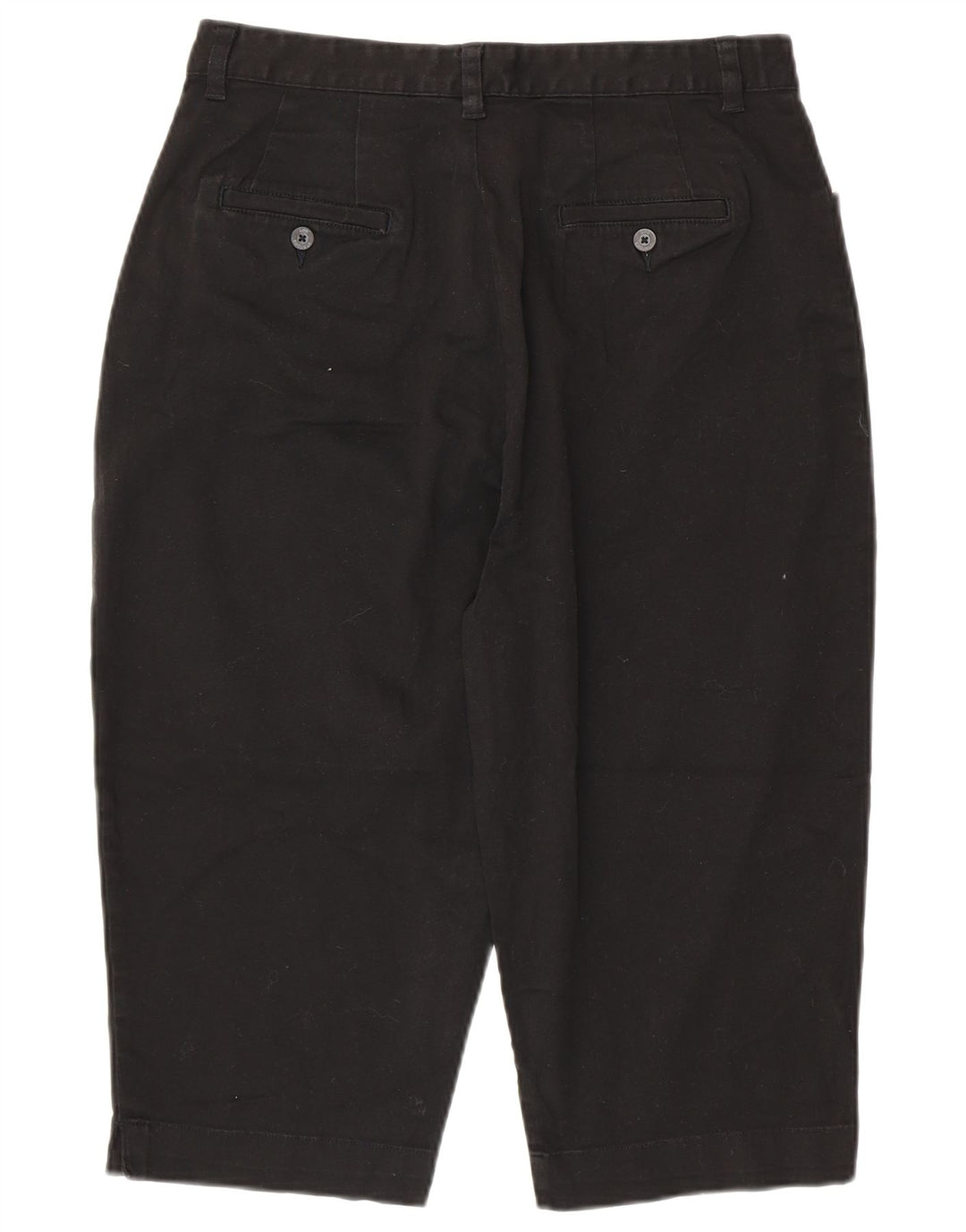 LEE Kvinder Khakis Højtaljede Capri Bukser US 16 2XL W32 L18 Sort Bomuld