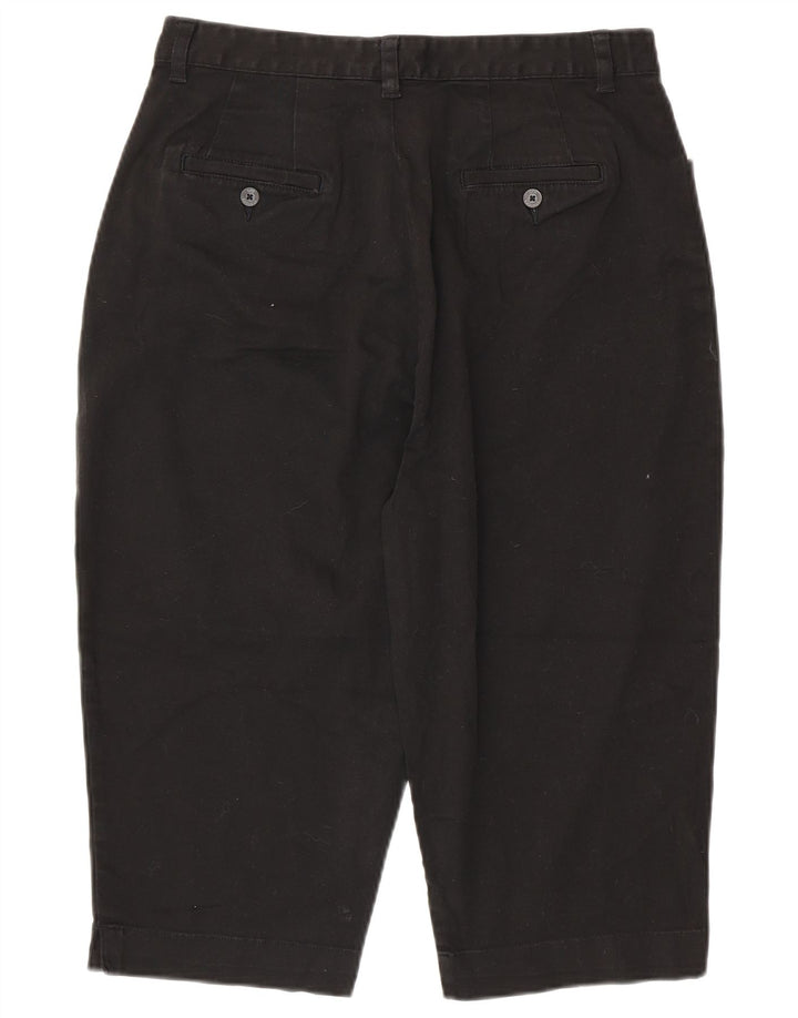 LEE Kvinder Khakis Højtaljede Capri Bukser US 16 2XL W32 L18 Sort Bomuld