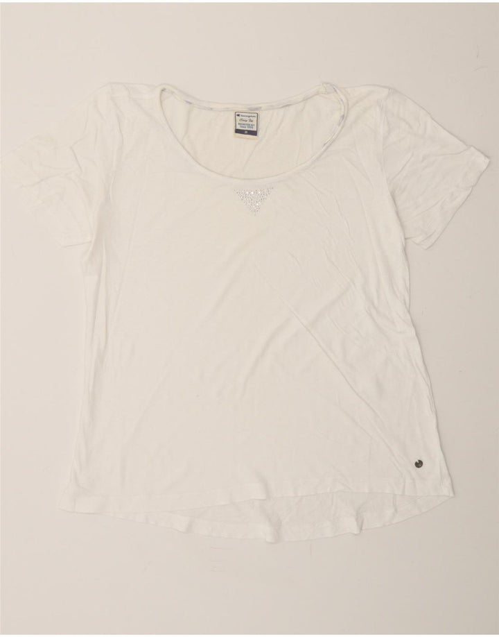 CHAMPION Womens Easy Fit T-Shirt Top UK 12 Medium White Vintage Champion and Second-Hand Champion from Messina Hembry 