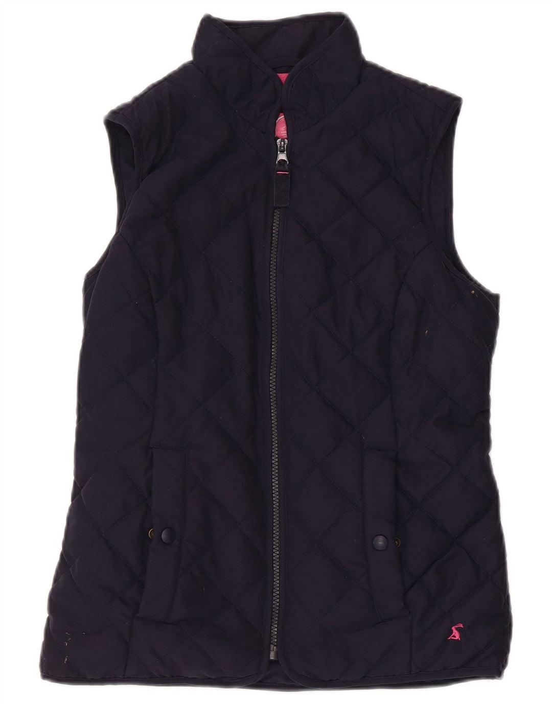 Joules Dame Quilted Gilet UK 8 Small Navy Blue Polyester