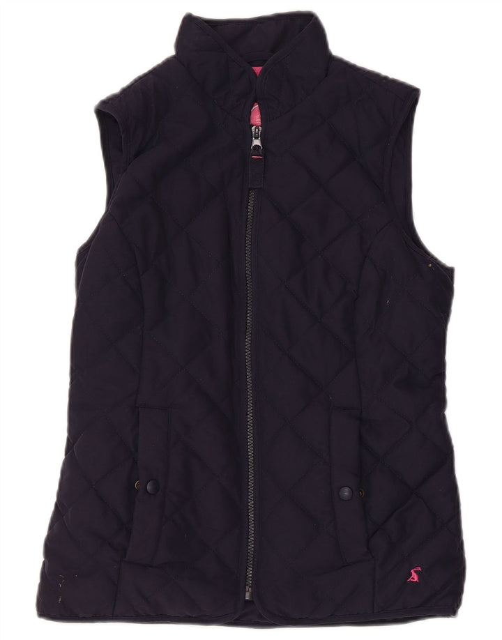 Joules Dame Quilted Gilet UK 8 Small Navy Blue Polyester