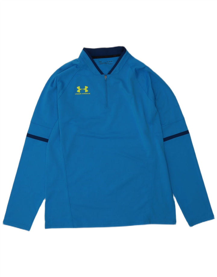 Under Armour Herre Cold Gear Zip Neck Top Langærmet XL Blå Polyester