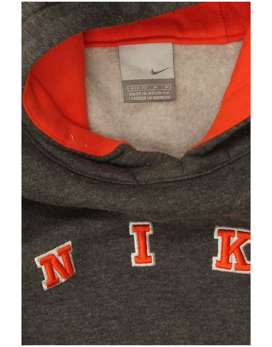 Nike grafisk oversized hættetrøjetrøje til kvinder US 8/10 mellemgrå bomuld