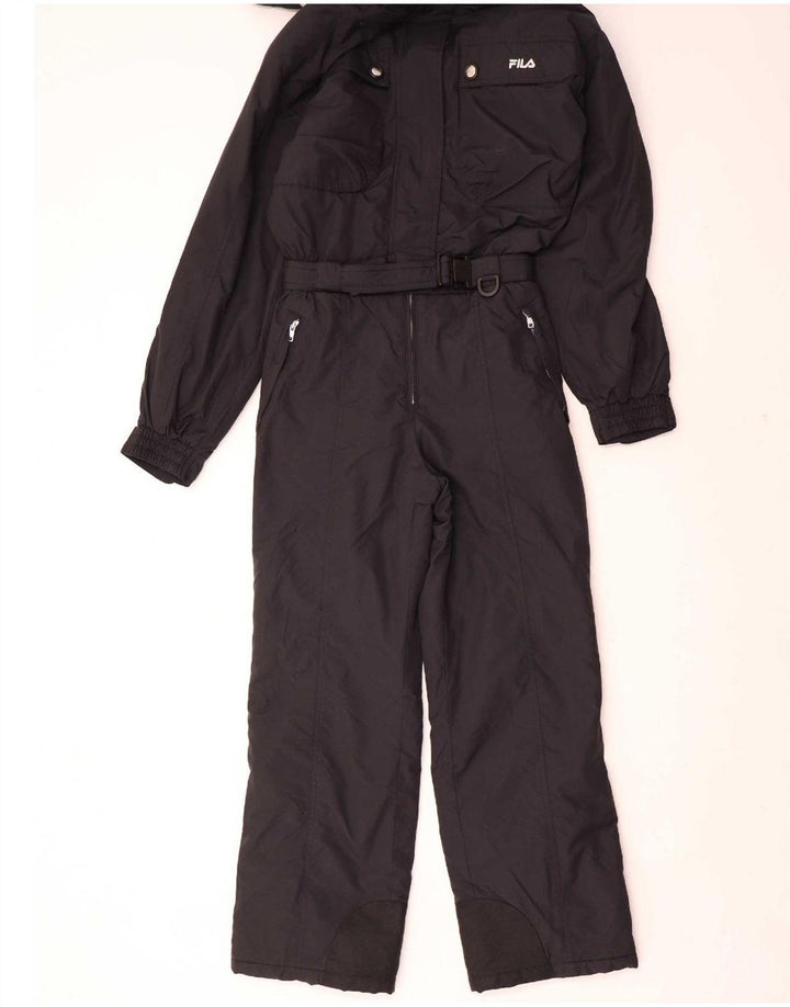 Fila Dame Italia Hætte Ski Jumpsuit IT 42 Medium Sort Nylon