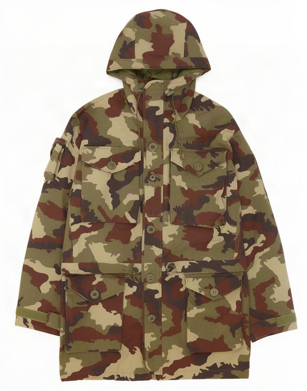 Vintage Herre Hooded Loose Fit Parka Jacket UK 40 Large Khaki Camouflage