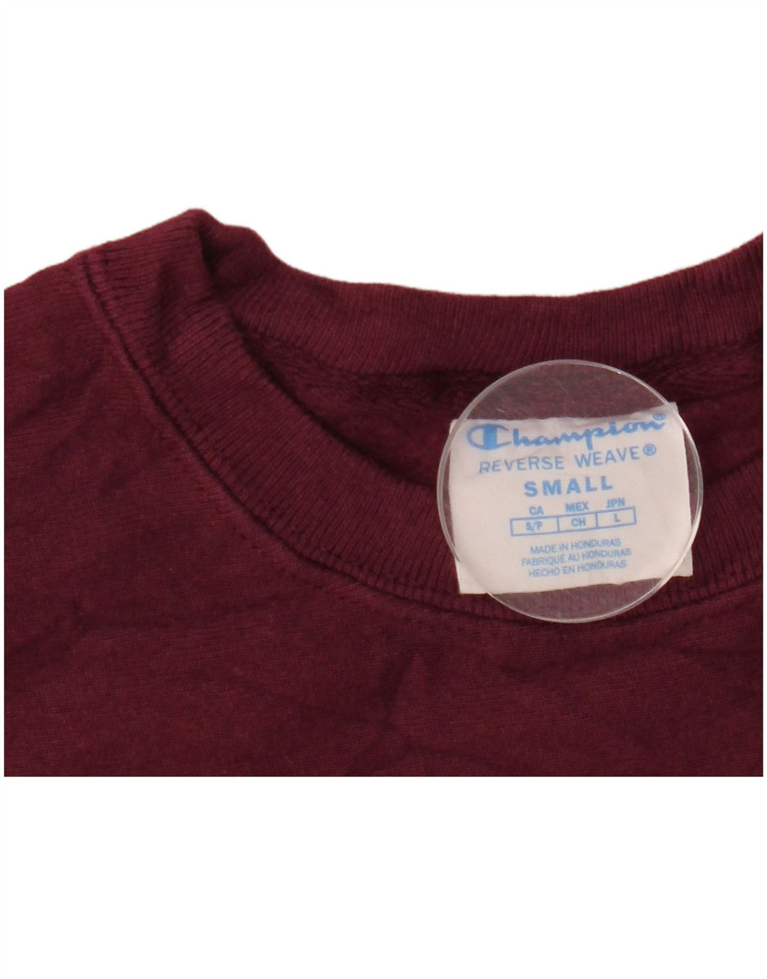 CHAMPION Dame Grafisk Oversized Sweatshirt Jumper UK 10 Small Burgundy