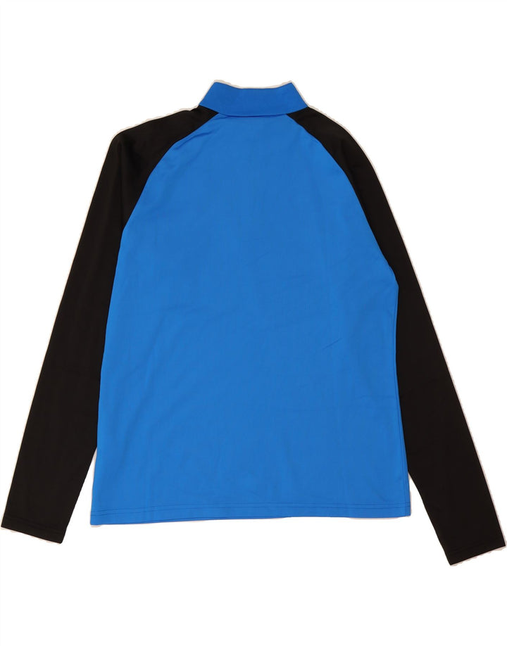 PUMA Mens Zip Neck Pullover Tracksuit Top Large Blue Colourblock Polyester Vintage Puma and Second-Hand Puma from Messina Hembry 