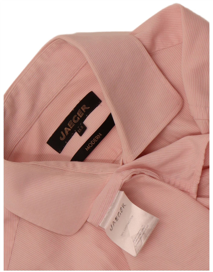 Jaeger Herre moderne skjorte størrelse 15 1/2 Medium Pink nålestribet bomuld