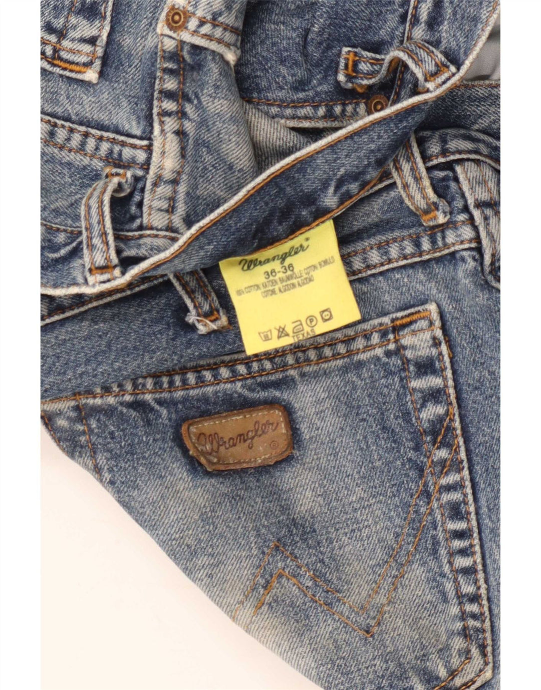 Wrangler Herre Texas Straight Jeans W36 L32 Blå Bomuld