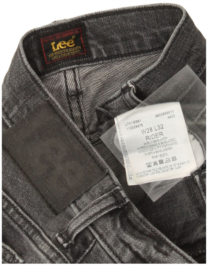 Lee Herre Rider Straight Jeans W28 L28 Grå Bomuld