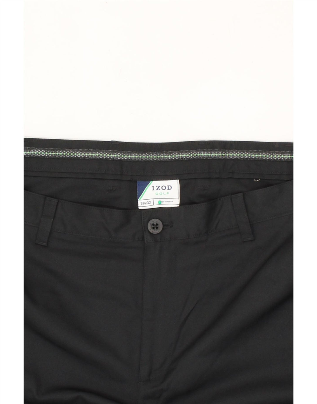 IZOD Mens Golf Straight Chino Trousers W38 L32 Black Polyester Vintage Izod and Second-Hand Izod from Messina Hembry 