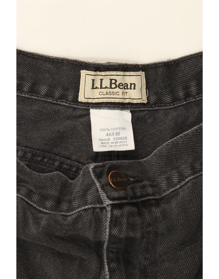 L.L.BEAN Herre Classic Fit Straight Jeans W46 L30 Sort Bomuld